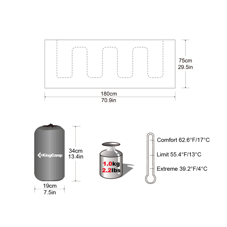 3122 OXYGEN +8С 180x75 спальный мешок (зелёный, левый)