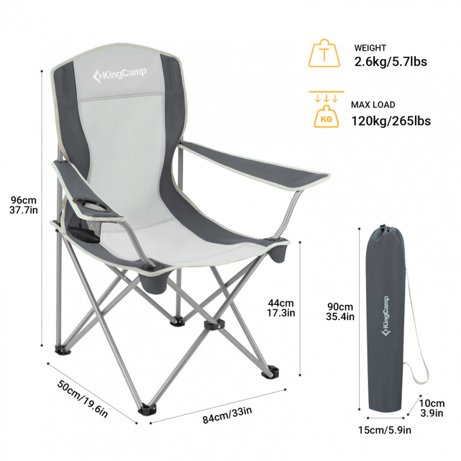3818 Arms Chair кресло скл. cталь (84Х50Х96, черно-серый)