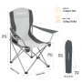King Camp 3818 arms chair кресло скл. cталь (84х50х96, черно-серый)
