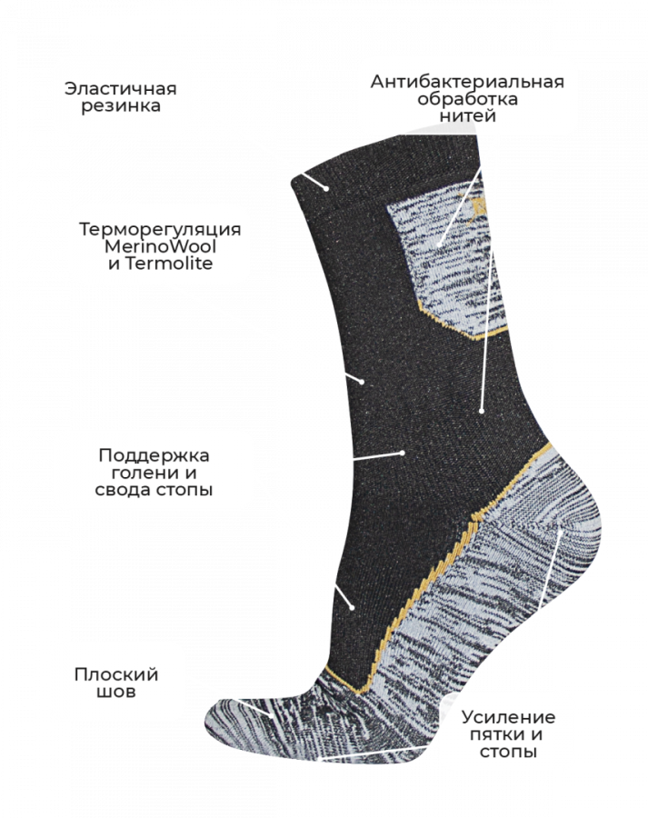 Explorer Thermolite -10°C носки, черный (36-38)