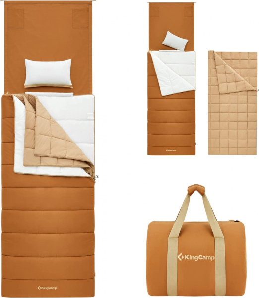 King Camp 2218 grassy 600 -22°с 203x96 спальный мешок (-22°с, коричневый левый)