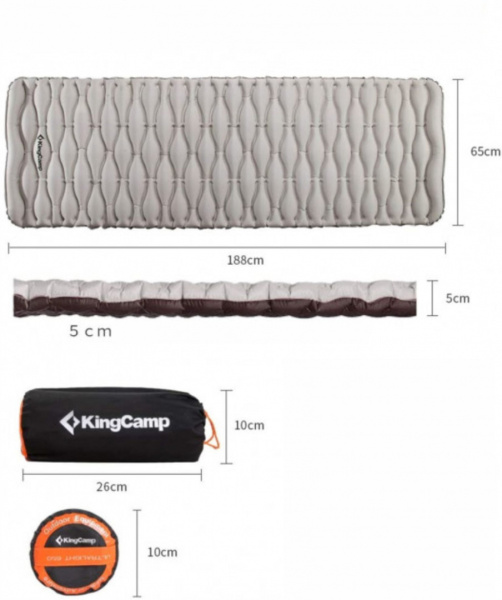 King Camp 1902 ultra-light 650 коврик надувной (188х65х5 см)