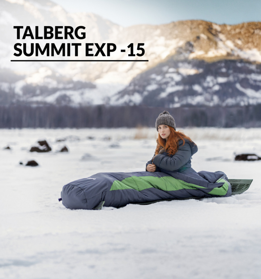 SUMMIT EXP -18°C спальный мешок (-18С, серый/фиолетовый правый)