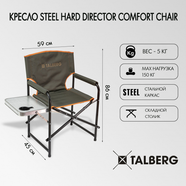 Talberg кресло steel hard director comfort chair (59x45x86)