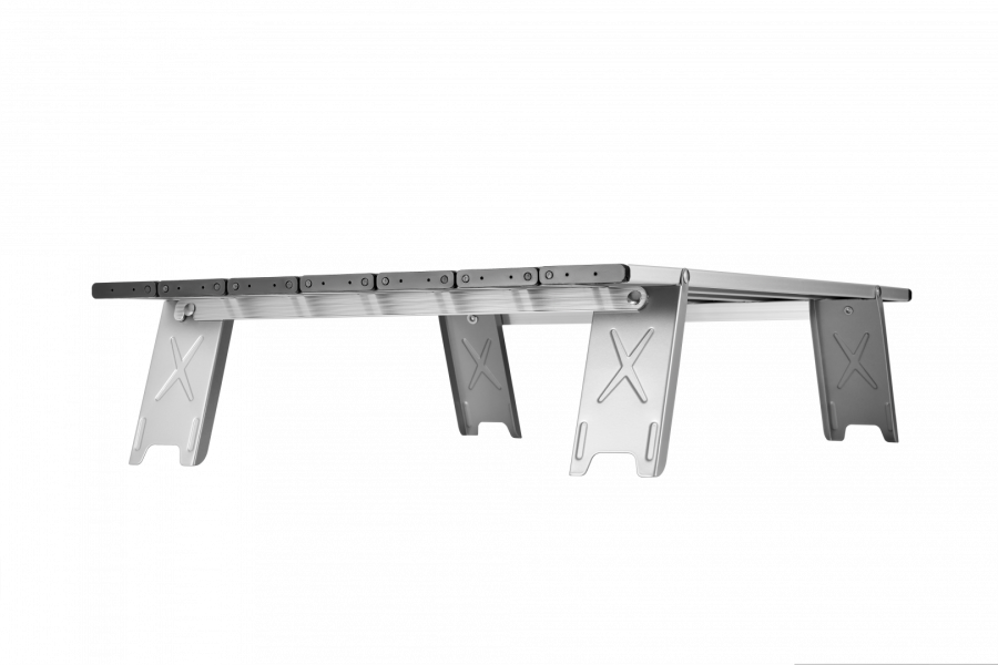 2403 MINI ALUNIUM TABLE L стол скл. алюм (серебристый)