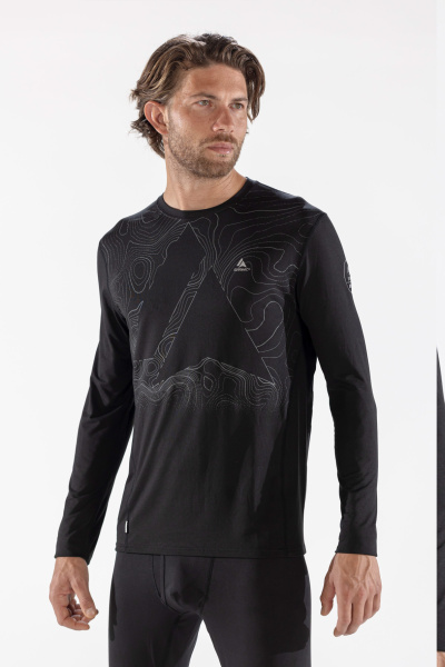 Термобелье футболка мужская MENS BODYFIT CONTOUR CREW NECK (L, 020 Black, , , , , )