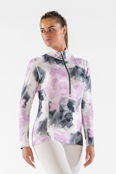 Термобелье водолазка женская COZY WATERCOLOUR ZIP NECK (S, 710 Pink, , , , , )