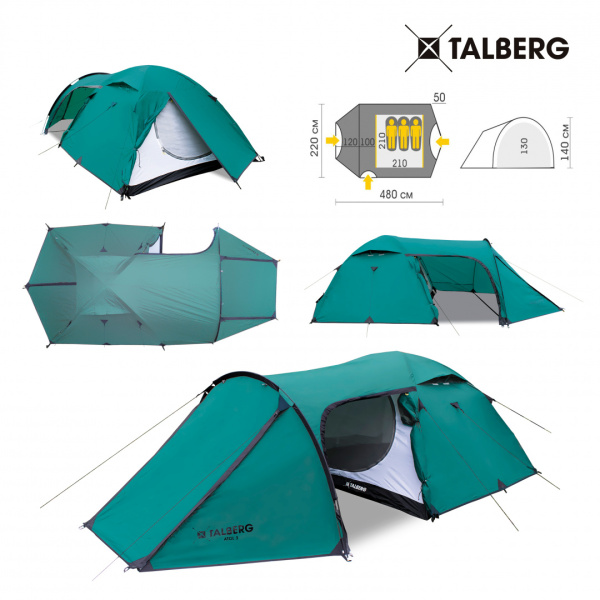 Talberg atol 3 палатка talberg (зелёный)